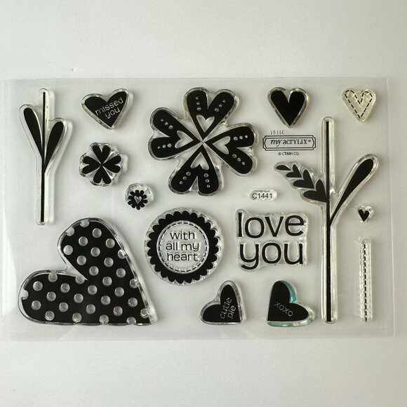 My Acrylix Close To My Heart Affection Decorative Stamps Set C1441 Spring - Picture 1 of 2